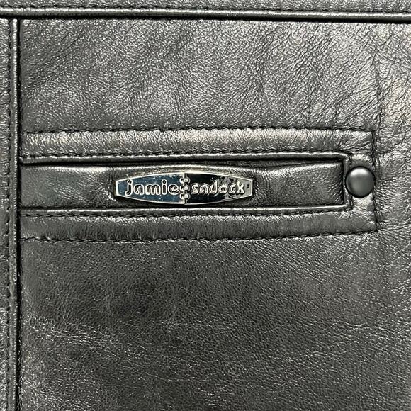 Jamie Sadock Black Leather and Leopard Faux Fur Reversible Zip up Vest Medium - Picture 14 of 16